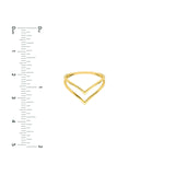 14K Gold Double Chevron Ring