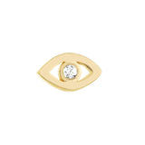 14K Gold Mini Evil Eye Stud Diamond Earrings