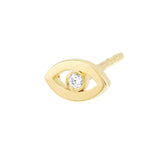 14K Gold Mini Evil Eye Stud Diamond Earrings
