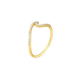 14K Gold Diamond Wave Band