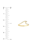 14K Gold Diamond Wave Band