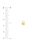 14K Gold Mini Padlock Stud Diamond Earrings