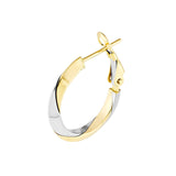 14K Two-Tone Gold Edged Hoop Earrings