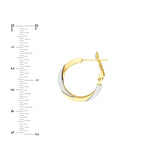 14K Two-Tone Gold Edged Hoop Earrings
