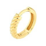 14K Gold 3MM x 13MM Twist Hinge Hoop Earrings