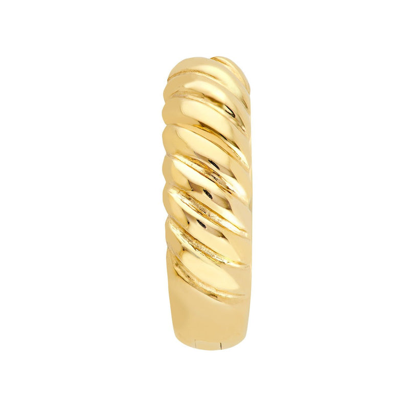 14K Gold 4MM x 13MM Twist Hinge Hoop Earrings