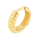 14K Gold 4MM x 13MM Twist Hinge Hoop Earrings