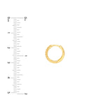 14K Gold 4MM x 13MM Twist Hinge Hoop Earrings