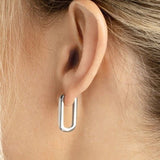 14K Gold Oblong Hoop Earrings