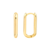 14K Gold Oblong Hoop Earrings