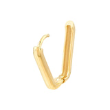 14K Gold Oblong Hoop Earrings