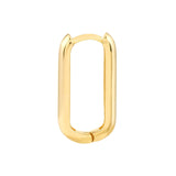 14K Gold Oblong Hoop Earrings