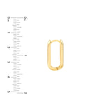 14K Gold Oblong Hoop Earrings
