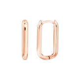 14K Gold Oblong Hoop Earrings