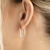 14K Gold Oblong Hoop Earrings