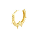 14K Gold Spiked Bead Hoop Earrings