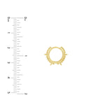 14K Gold Spiked Bead Hoop Earrings