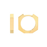 14K Gold Heptagon Hoop Earrings