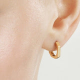 14K Gold Heptagon Hoop Earrings