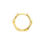 14K Gold Bamboo Pentagon Hoop Earrings