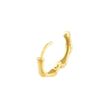 14K Gold Bamboo Pentagon Hoop Earrings