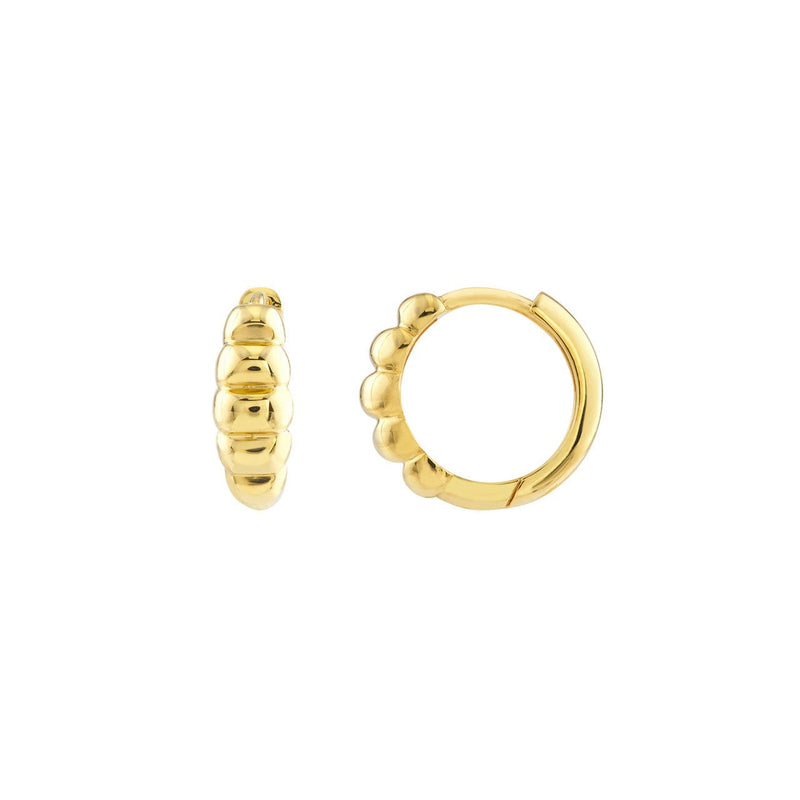 14K Gold Puffy Hoop Earrings