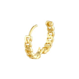 14K Gold Cuban Hoop Earrings
