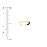 14K Gold Open Cuff Black and White Enamel Diamond Ring