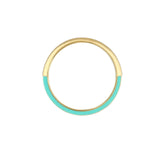 14K Gold Channel Light Turquoise Enamel Diamond Band