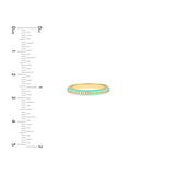 14K Gold Channel Light Turquoise Enamel Diamond Band