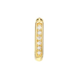 14K Gold Channel Hoop Diamond Earrings