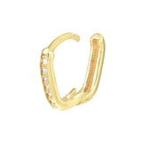 14K Gold Channel Hoop Diamond Earrings