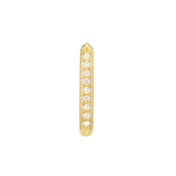 14K Gold Thick Channel Hoop Diamond Earrings