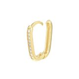 14K Gold Thick Channel Hoop Diamond Earrings