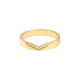 14K Gold Chevron V Diamond Band