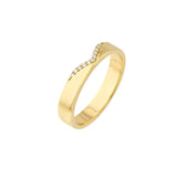 14K Gold Chevron V Diamond Band