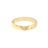14K Gold Diamond V Pavé Band