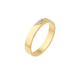 14K Gold Diamond V Pavé Band