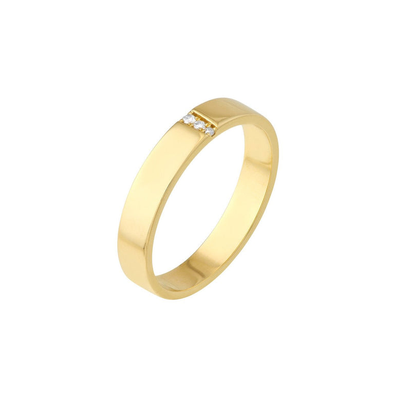 14K Gold Trio Diamond Band
