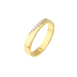 14K Gold Curved Side Diamond Band