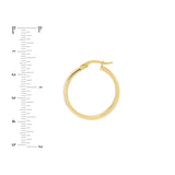 14K Gold White Enamel Hoop Earring
