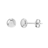14K Gold Round Pebble Stud Earrings