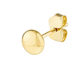 14K Gold Round Pebble Stud Earrings