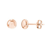 14K Gold Round Pebble Stud Earrings