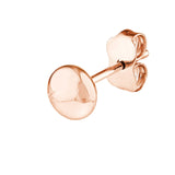 14K Gold Round Pebble Stud Earrings