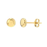 14K Gold Round Pebble Stud Earrings