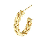 14K Gold Braided J Hoop Earrings