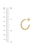 14K Gold Braided J Hoop Earrings