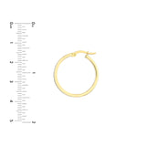 14K Gold Black Enamel Hoop Earring