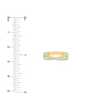 14K Gold Turquoise and Diamond X Ring